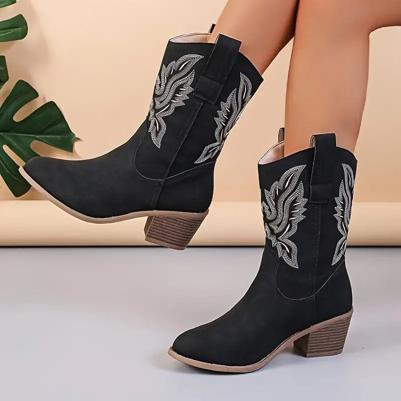 Cowboy Boots – Embroidered – Western – Cowgirl Boots – Women's Cowboy Boots-Myra Lina
