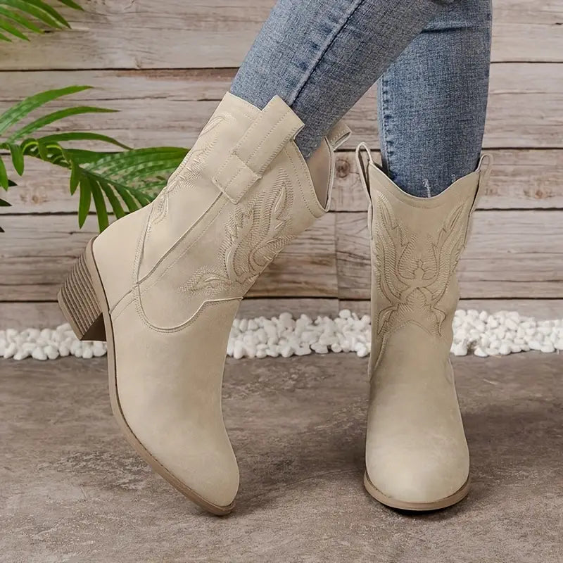 Cowboy Boots – Embroidered – Western – Cowgirl Boots – Women's Cowboy Boots-Myra Lina
