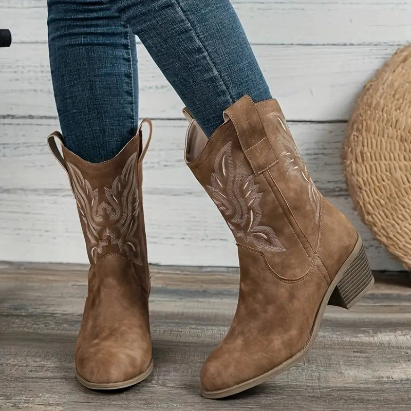 Cowboy Boots – Embroidered – Western – Cowgirl Boots – Women's Cowboy Boots-Myra Lina