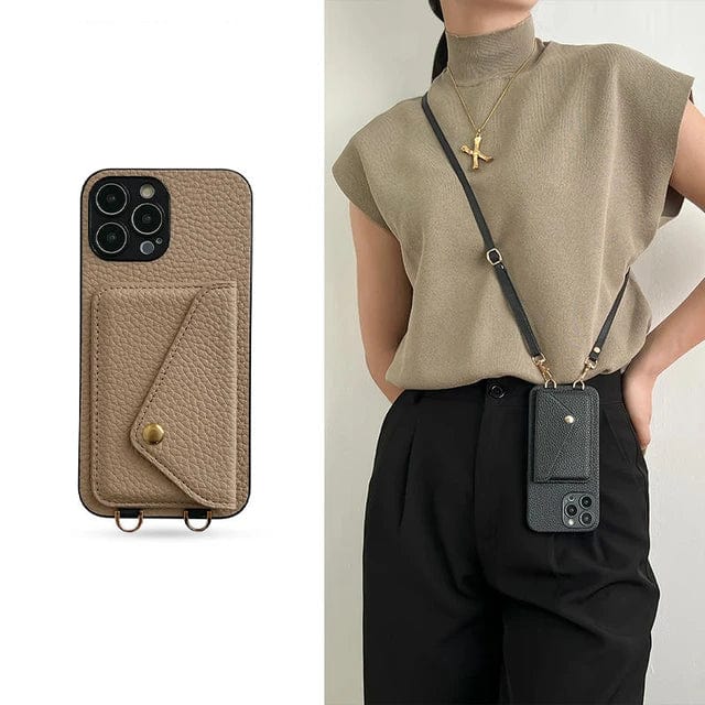 Crossbody Phone Case – Wallet Phone Case with Adjustable Strap-Myra Lina