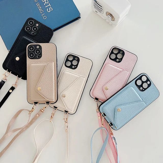 Crossbody Phone Case – Wallet Phone Case with Adjustable Strap-Myra Lina