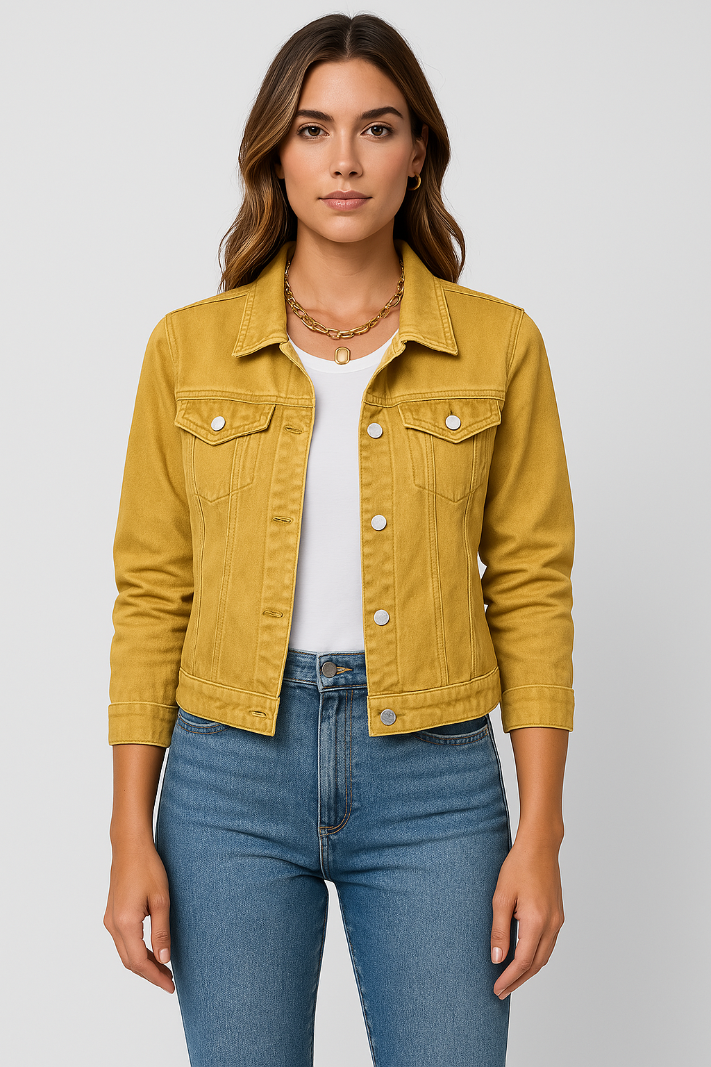 Denim Jacket – Classic Short Slim Fit Denim Jacket for Women-Myra Lina