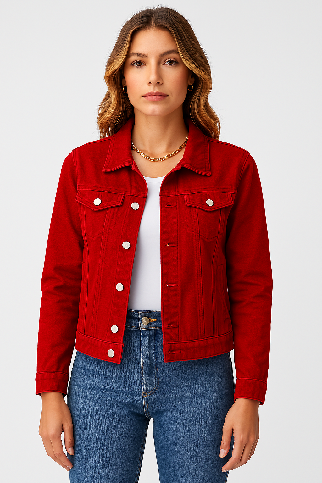 Denim Jacket – Classic Short Slim Fit Denim Jacket for Women-Myra Lina