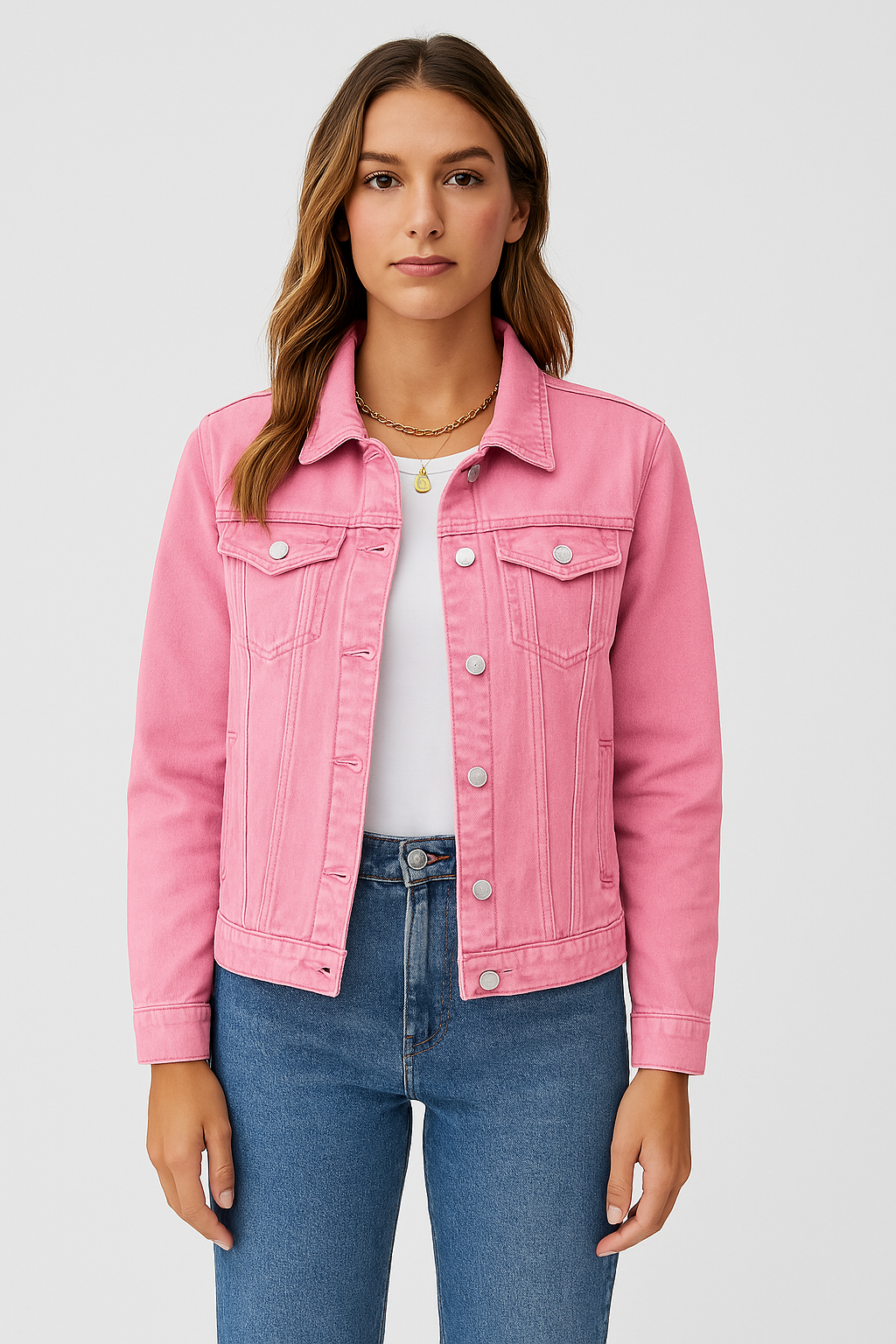 Denim Jacket – Classic Short Slim Fit Denim Jacket for Women-Myra Lina