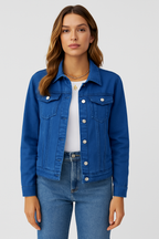 Denim Jacket – Classic Short Slim Fit Denim Jacket for Women-Myra Lina