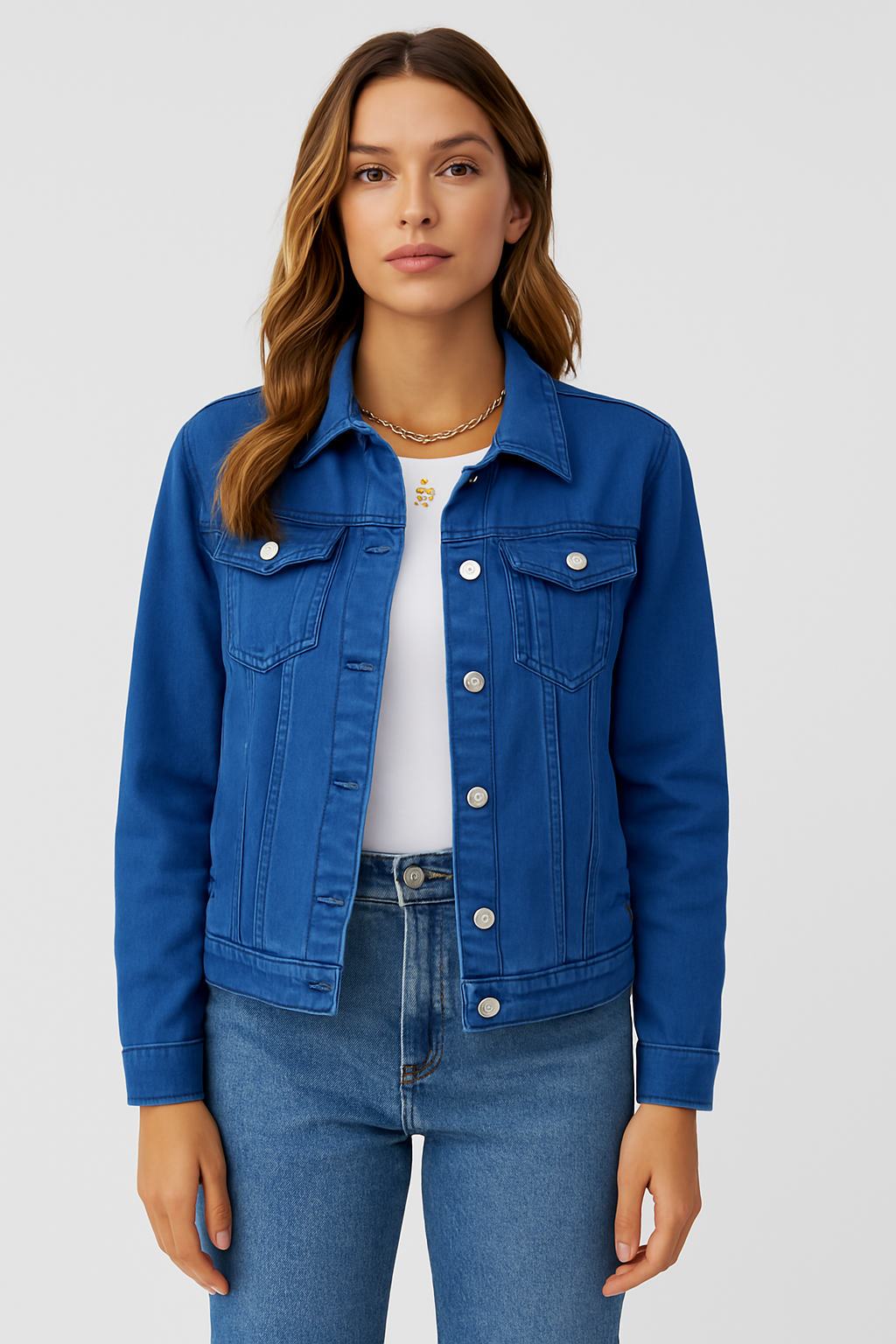 Denim Jacket – Classic Short Slim Fit Denim Jacket for Women-Myra Lina