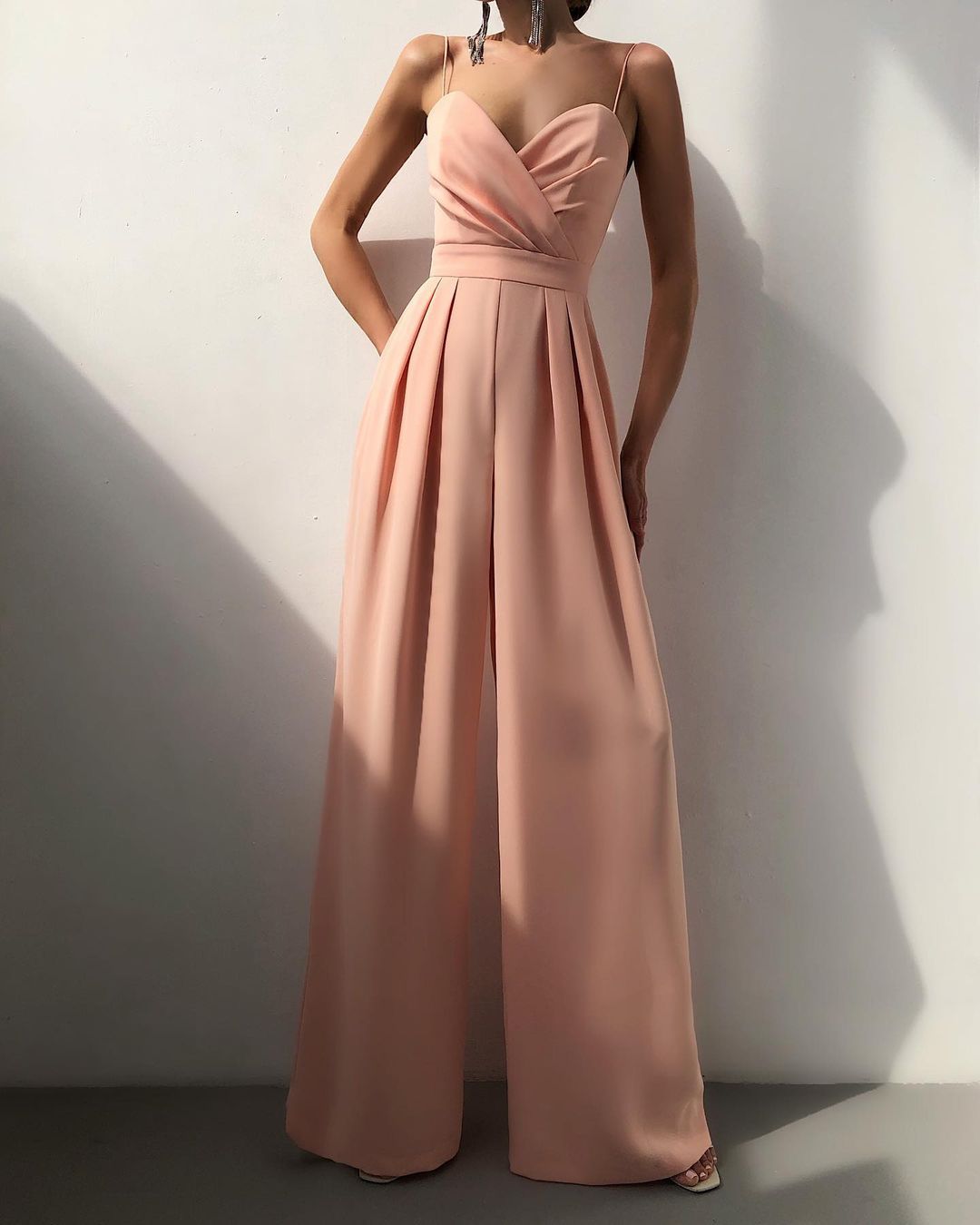 Elegant Jumpsuit | Sleeveless | Spaghetti Straps | Wide Leg Jumpsuit | Women's Jumpsuit-Myra Lina