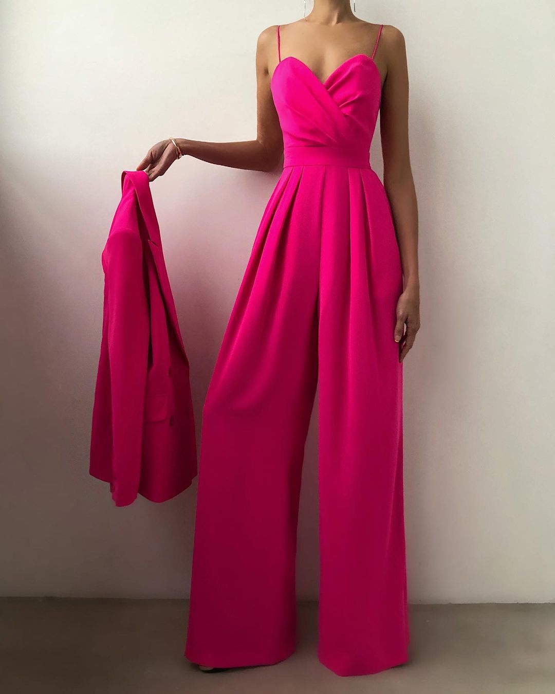 Elegant Jumpsuit | Sleeveless | Spaghetti Straps | Wide Leg Jumpsuit | Women's Jumpsuit-Myra Lina