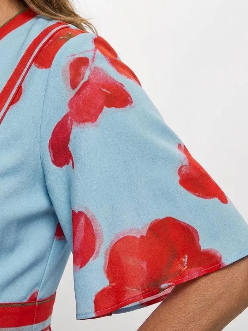 Everyday Floral Maxi Dress | V Neck | Short Sleeve-Myra Lina