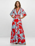 Everyday Floral Maxi Dress | V Neck | Short Sleeve-Myra Lina