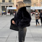 Faux Fur Jacket – Oversized Short Fluffy Faux Fur Jacket for Women-Myra Lina