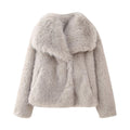 Faux Fur Jacket – Oversized Short Fluffy Faux Fur Jacket for Women-Myra Lina