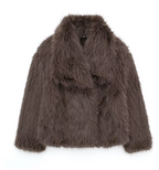 Faux Fur Jacket – Oversized Short Fluffy Faux Fur Jacket for Women-Myra Lina