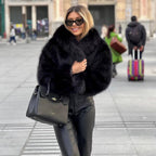 Faux Fur Jacket – Oversized Short Fluffy Faux Fur Jacket for Women-Myra Lina