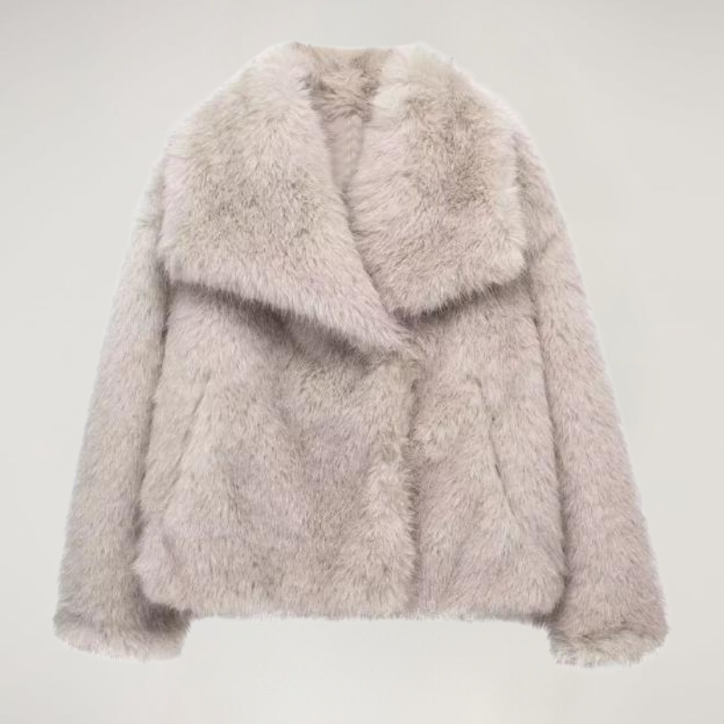 Faux Fur Jacket – Short – Warm – Synthetic Fur – Women's Winter Jackets and Coats-Myra Lina