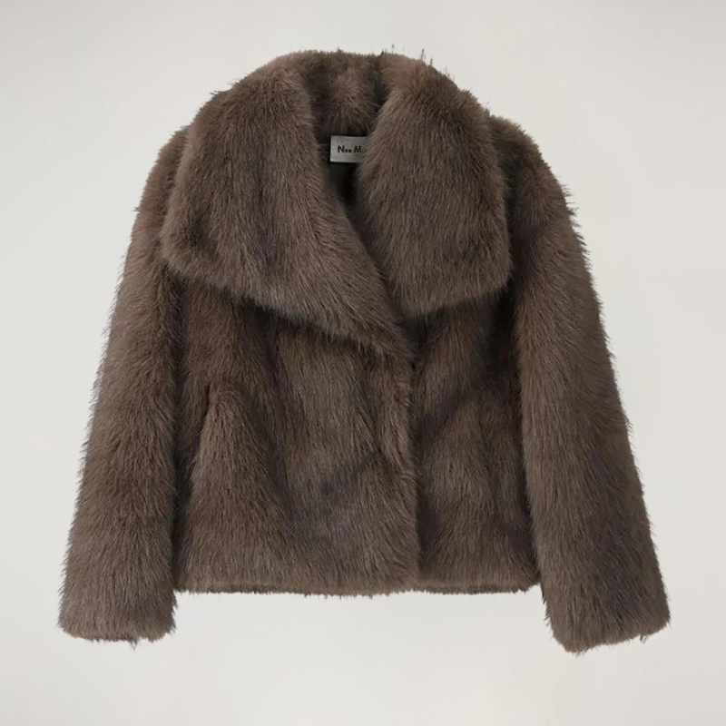 Faux Fur Jacket – Short – Warm – Synthetic Fur – Women's Winter Jackets and Coats-Myra Lina