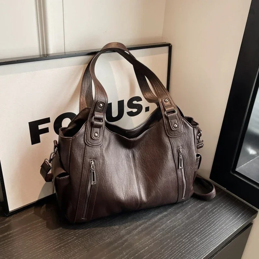 Faux Leather Bag – Large Crossbody Shoulder Bag for Women-Myra Lina