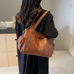 Faux Leather Bag – Large Crossbody Shoulder Bag for Women-Myra Lina