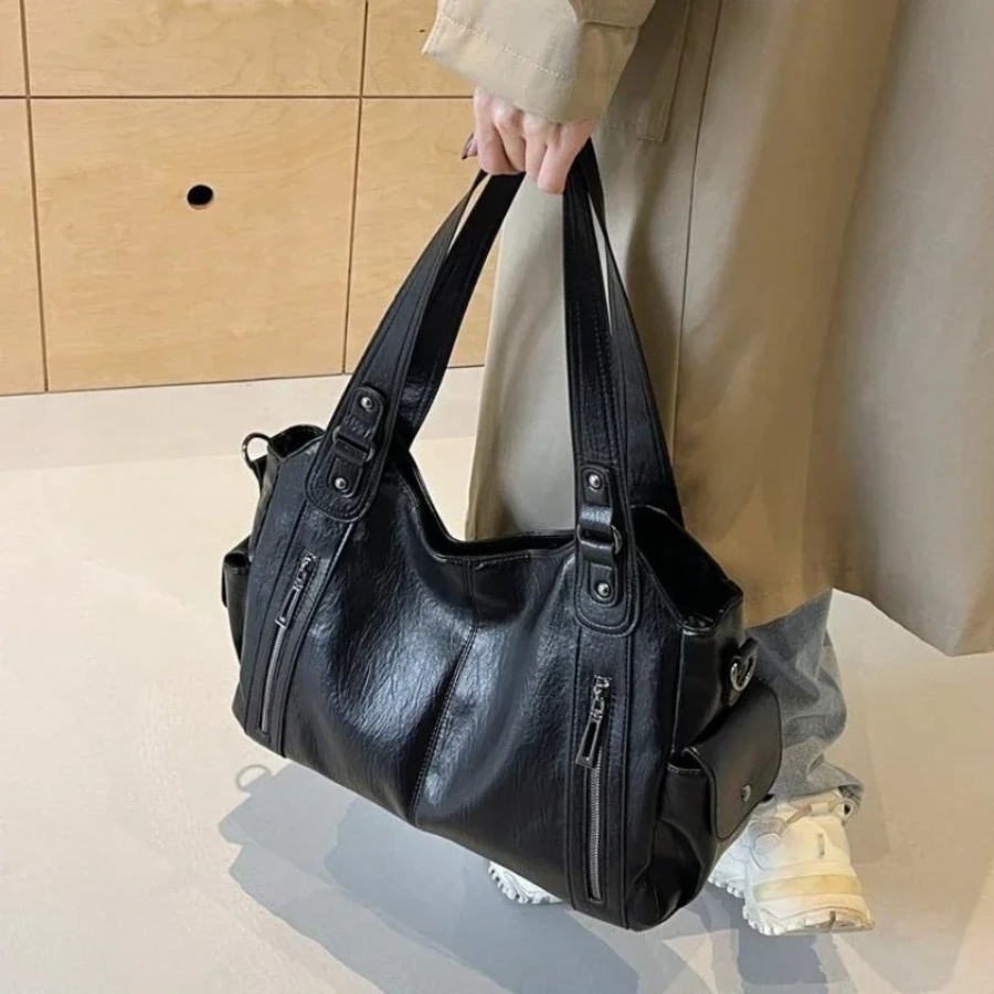 Faux Leather Bag – Large Crossbody Shoulder Bag for Women-Myra Lina