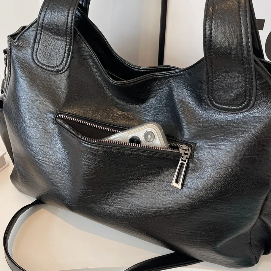 Faux Leather Bag – Large Crossbody Shoulder Bag for Women-Myra Lina