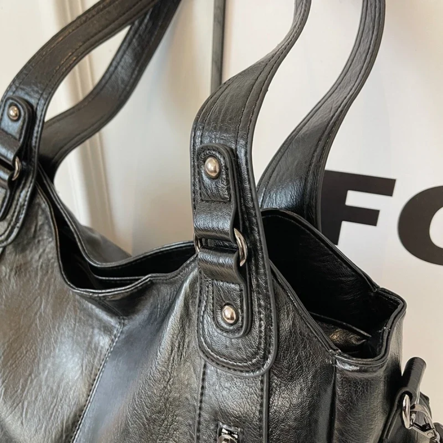 Faux Leather Bag – Large Crossbody Shoulder Bag for Women-Myra Lina