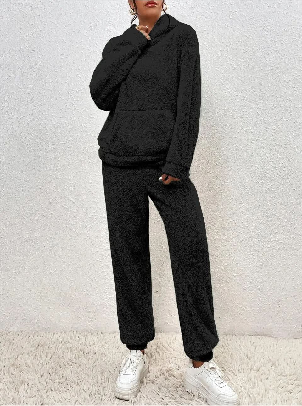 Fleece Loungewear – Two-Piece Lounge Set for Women with Hoodie and Joggers-Myra Lina