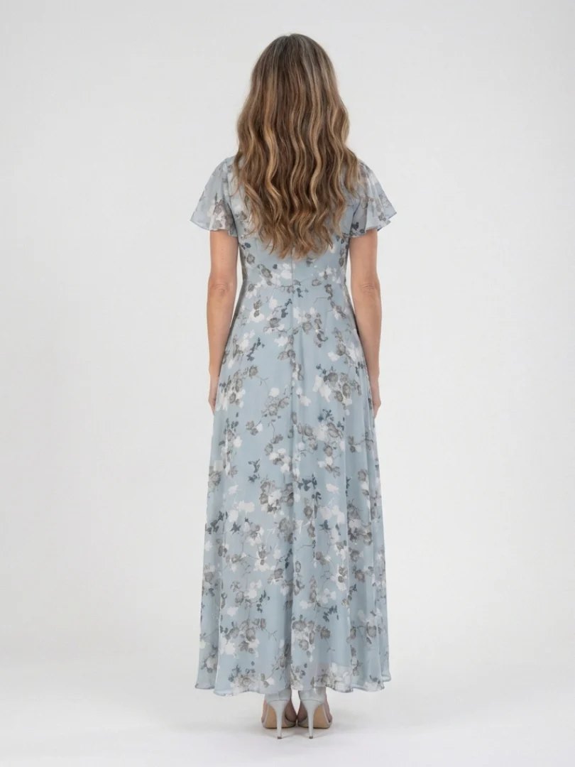 Floral Chiffon Maxi Dress | Flowing | Lightweight-Myra Lina