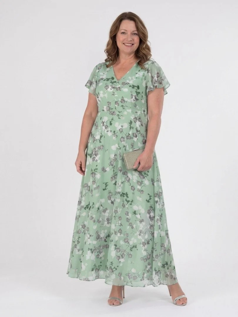 Floral Chiffon Maxi Dress | Flowing | Lightweight-Myra Lina