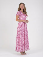 Floral Chiffon Maxi Dress | Flowing | Lightweight-Myra Lina