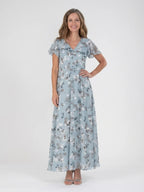 Floral Chiffon Maxi Dress | Flowing | Lightweight-Myra Lina