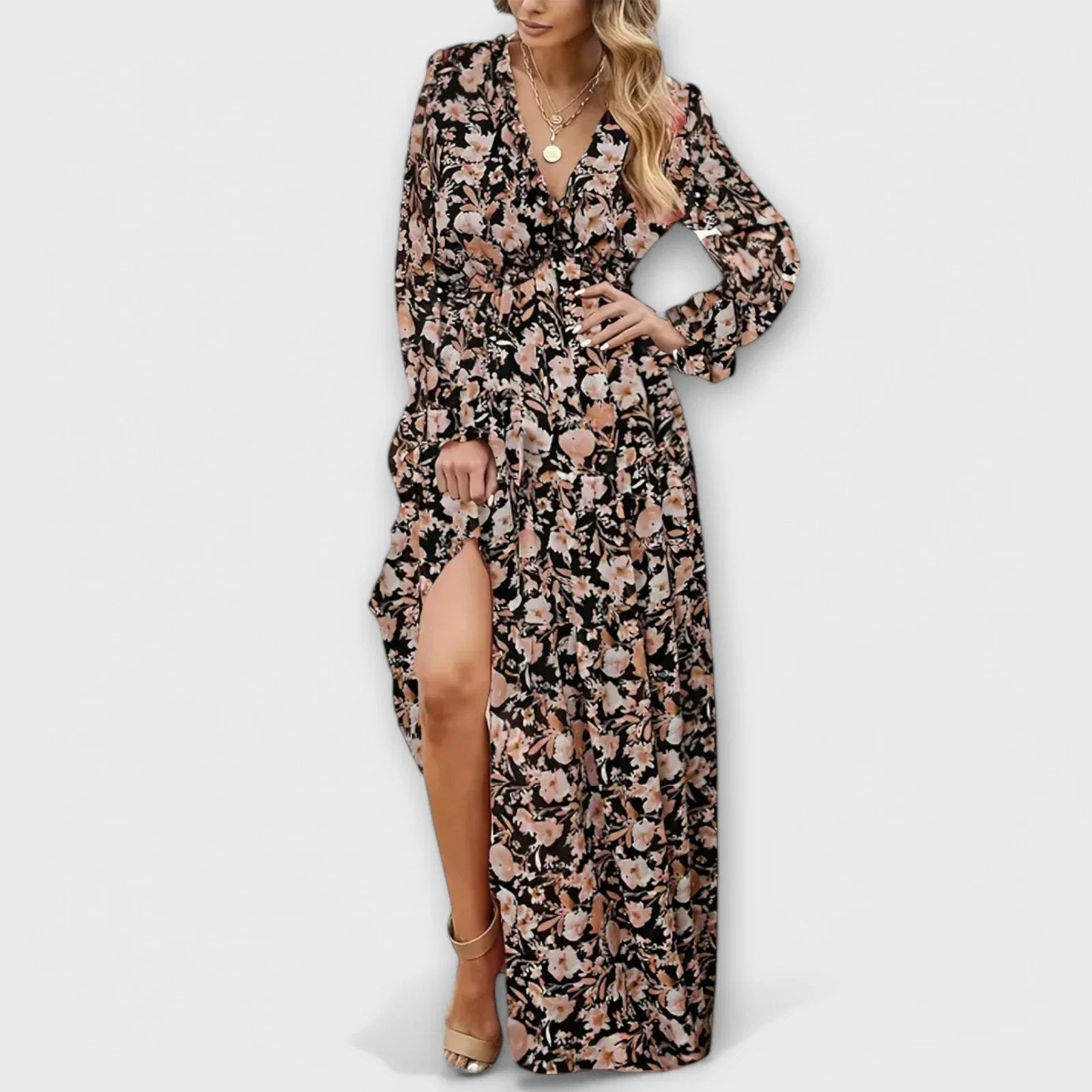 Floral Maxi Dress | Elegant | Nine Colourways-Myra Lina
