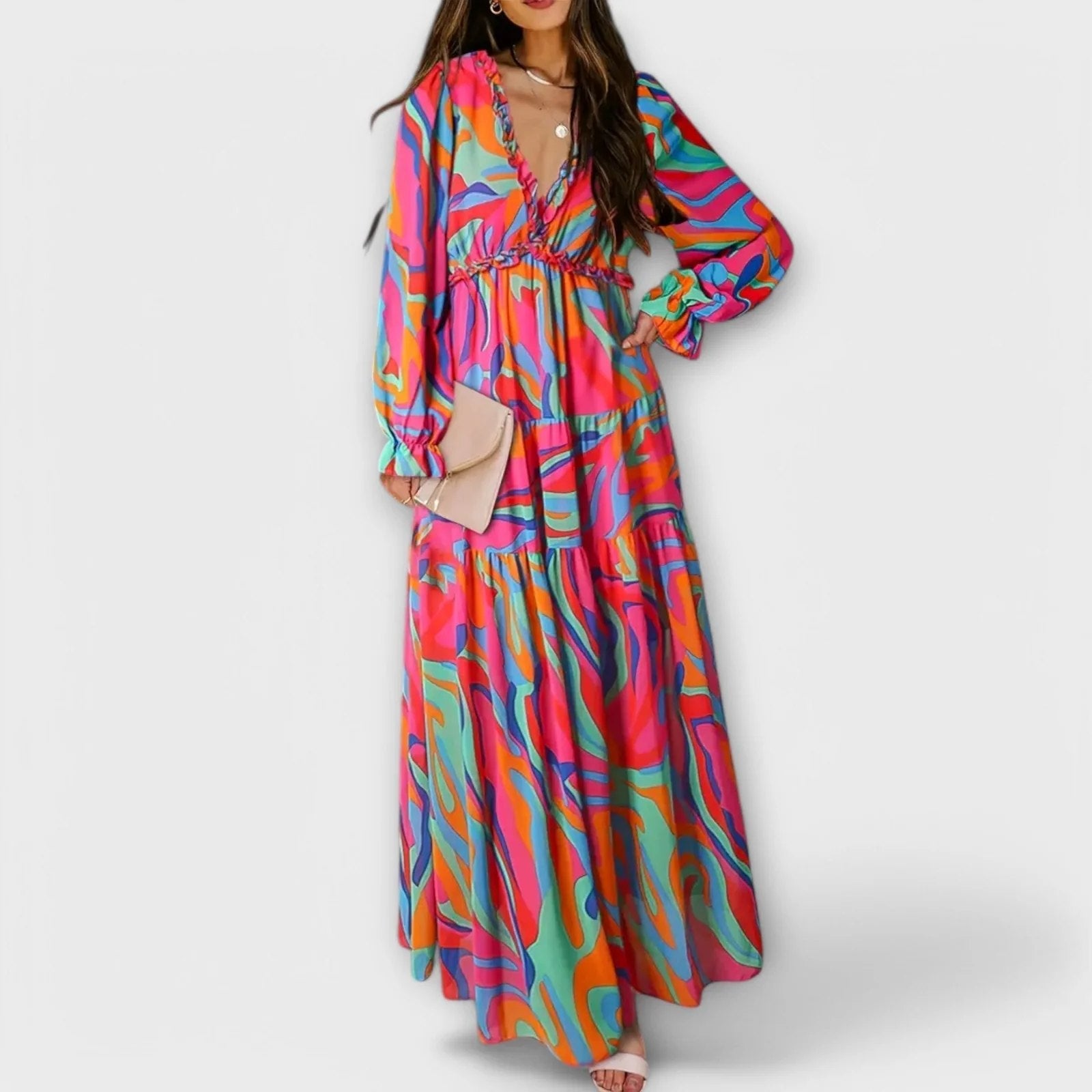 Floral Maxi Dress | Elegant | Nine Colourways-Myra Lina