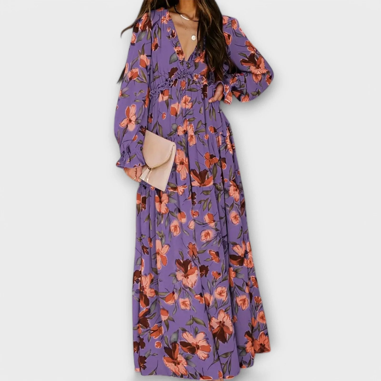 Floral Maxi Dress | Elegant | Nine Colourways-Myra Lina