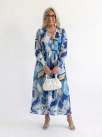Floral Maxi Dress | Long Sleeve | Airy Drape-Myra Lina