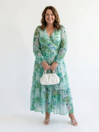 Floral Maxi Dress | Long Sleeve | Airy Drape-Myra Lina