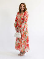 Floral Maxi Dress | Long Sleeve | Airy Drape-Myra Lina