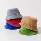 Fuzzy Bucket Hat – Women's Fluffy Faux Fur Bucket Hat for Winter-Myra Lina