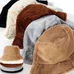 Fuzzy Bucket Hat – Women's Fluffy Faux Fur Bucket Hat for Winter-Myra Lina
