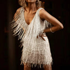 Glitter Dress | Sleeveless | Mini | Tassel Dress | Party Dress-Myra Lina