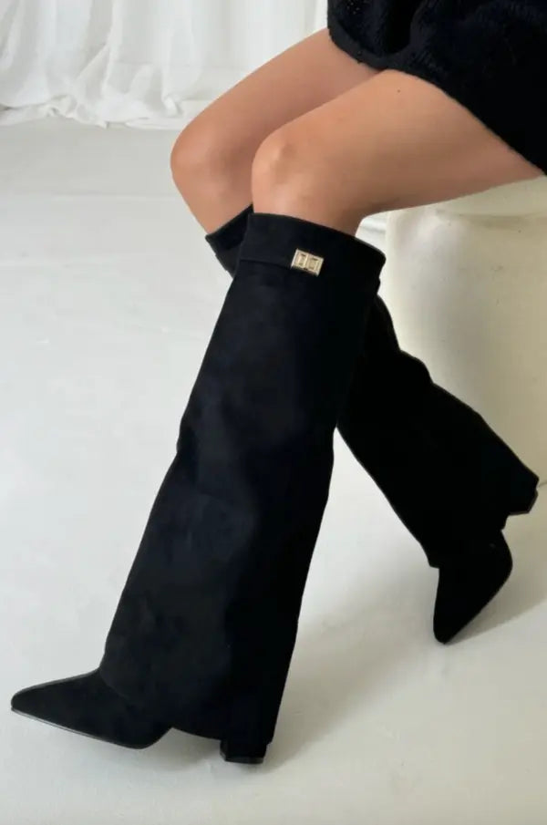 Heeled Boots – Stylish Knee-High Pointed Toe Boots for Women-Myra Lina