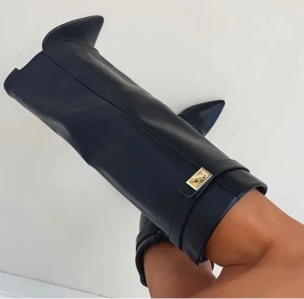 Heeled Boots – Stylish Knee-High Pointed Toe Boots for Women-Myra Lina