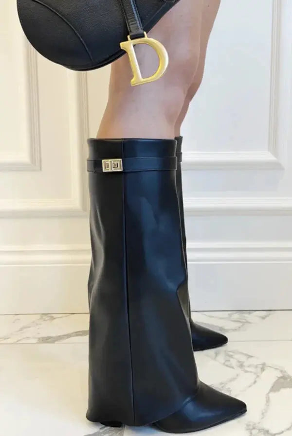 Heeled Boots – Stylish Knee-High Pointed Toe Boots for Women-Myra Lina