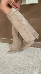 Heeled Boots – Stylish Knee-High Pointed Toe Boots for Women-Myra Lina