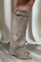 Heeled Boots – Stylish Knee-High Pointed Toe Boots for Women-Myra Lina