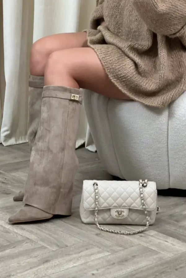 Heeled Boots – Stylish Knee-High Pointed Toe Boots for Women-Myra Lina