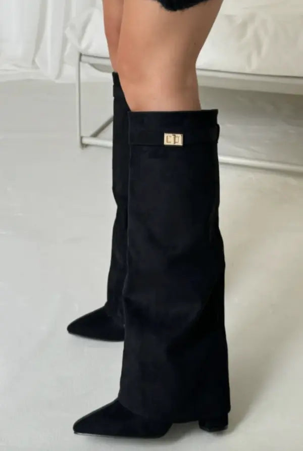 Heeled Boots – Stylish Knee-High Pointed Toe Boots for Women-Myra Lina