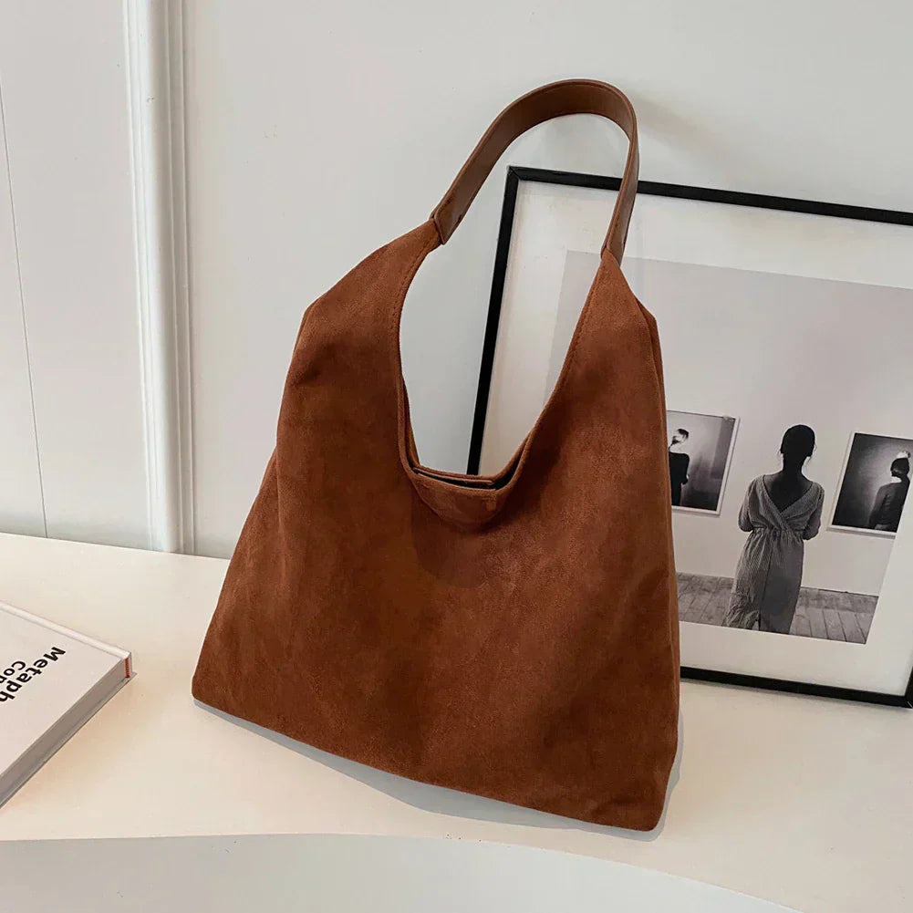 Hobo Bag – Large Suedette Shoulder Bag for Women-Myra Lina