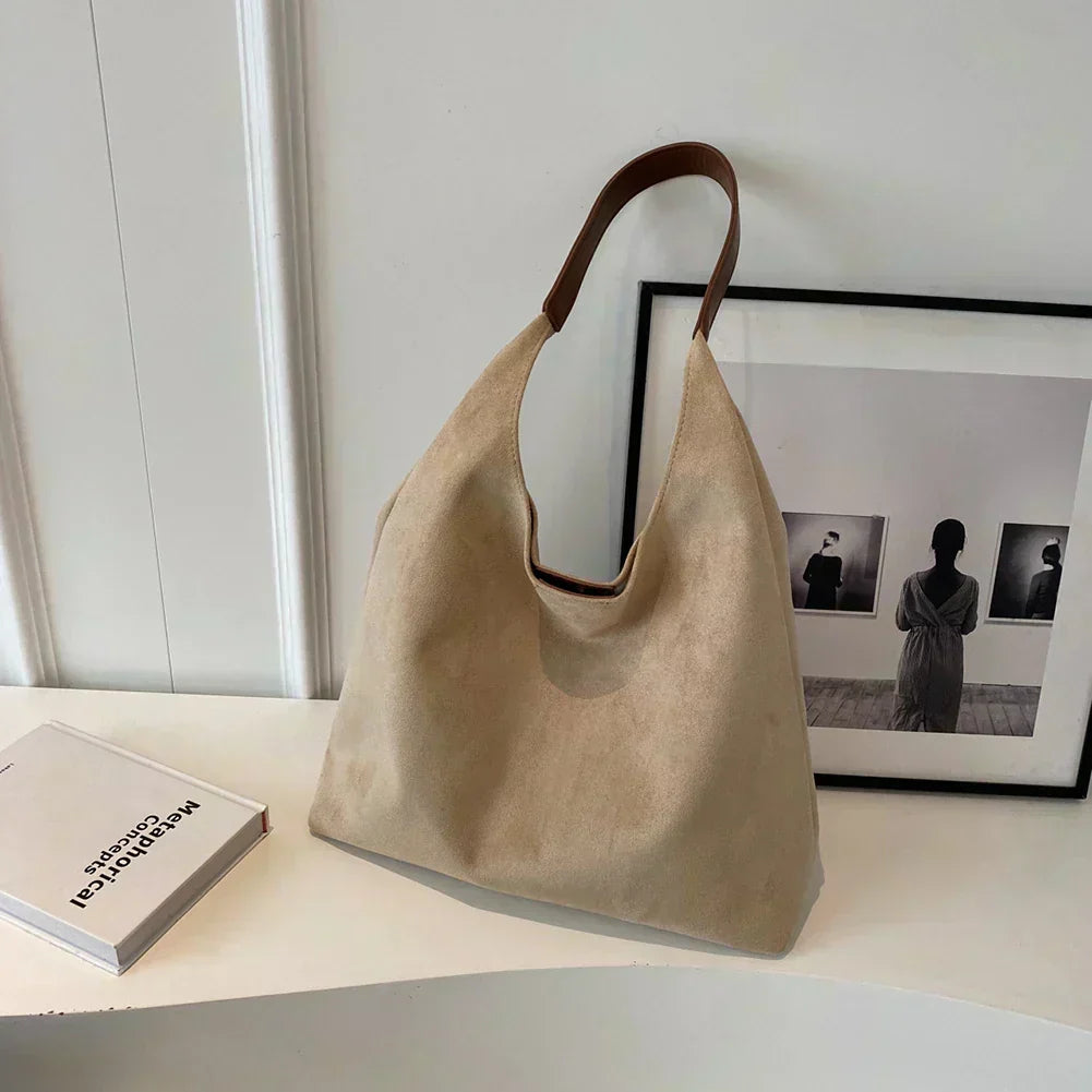 Hobo Bag – Large Suedette Shoulder Bag for Women-Myra Lina