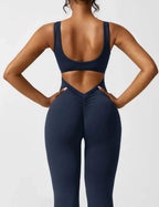 Jumpsuit – Sleeveless Flared Ruched Jumpsuit for Women-Myra Lina
