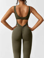 Jumpsuit – Sleeveless Flared Ruched Jumpsuit for Women-Myra Lina